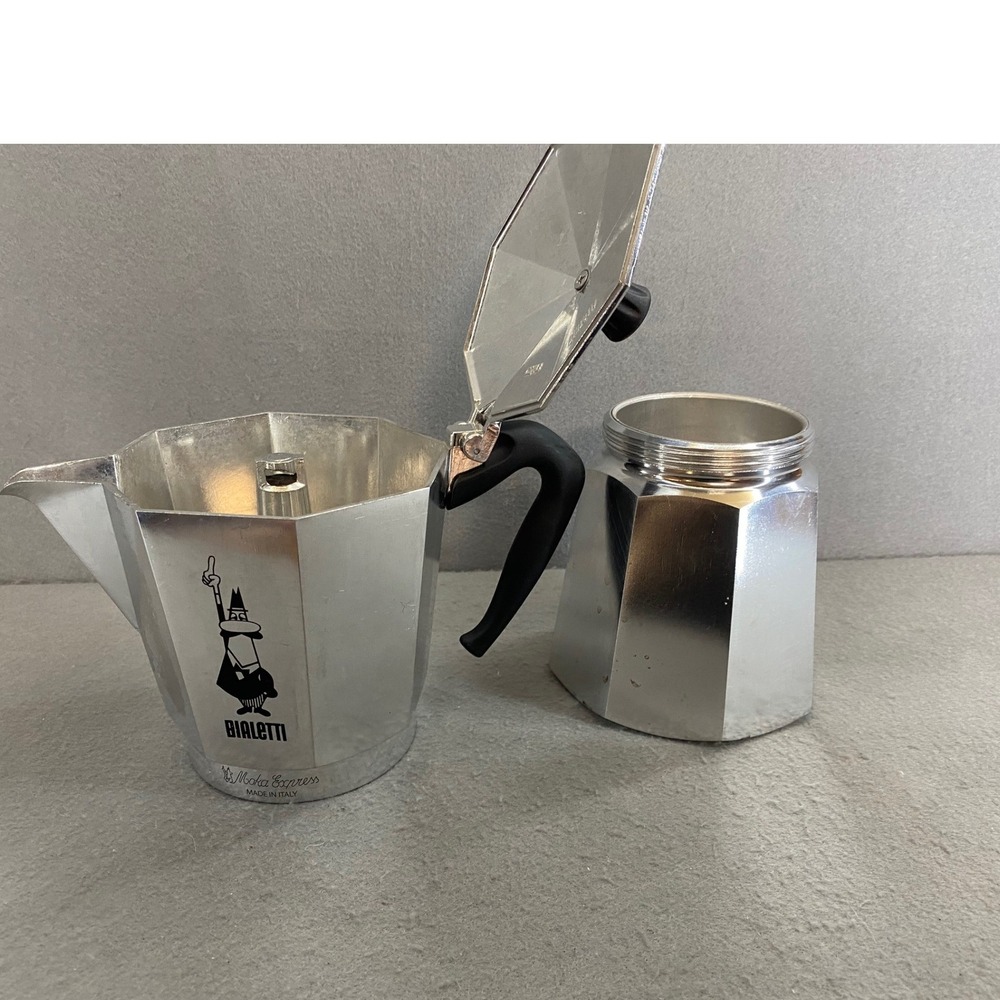 Bialetti Large Moka Express Stovetop Espresso Silver Aluminum 14 cup Italy - Picture 5 of 14
